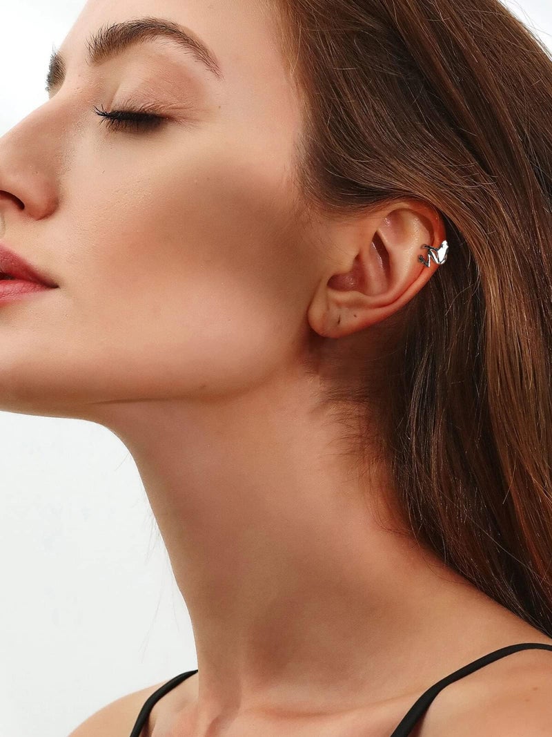 Frodete Silver Frog Earrings for Women Vintage Frogs Shaped Stud Earrings Funny Cute 3D Earrings Animal Earrings Jewelry Gifts - Image 4